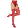 LEG AVENUE - LACE UP GARTERBELT STOCKINGS BURGUNDY ONE SIZE - Afbeelding 2