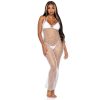 LEG AVENUE - WOVEN TWIST NET MAXI DRESS ONE SIZE WHITE - Afbeelding 2