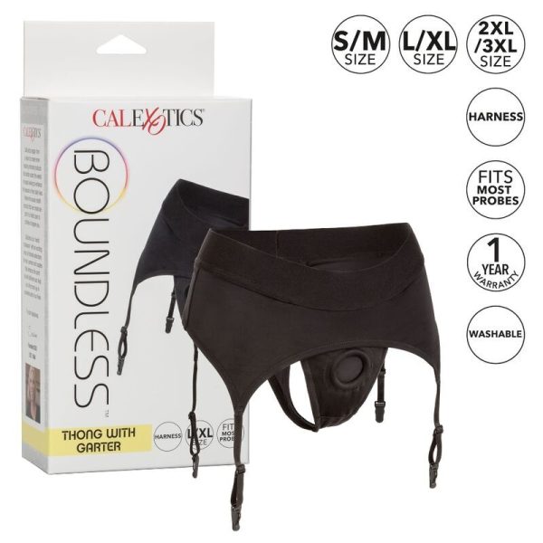 CALEXOTICS - BOUNDLESS THONG WITH GARTER L/XL - Afbeelding 2