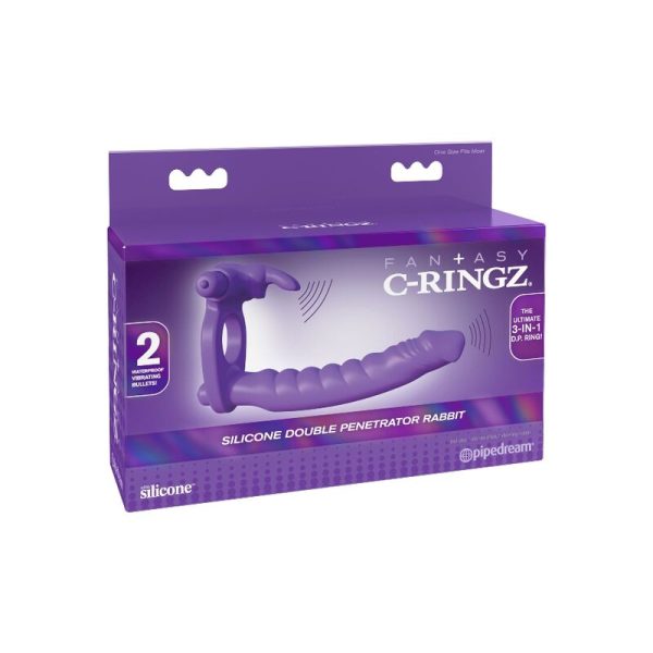 FANTASY C-RINGZ - SILICONE DOUBLE VIBRATOR RABBIT - Afbeelding 6