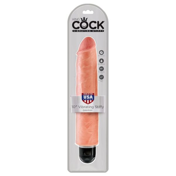KING COCK - 25.4 CM VIBRATING STIFFY FLESH - Afbeelding 3
