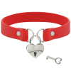 COQUETTE CHIC DESIRE - RED VEGAN LEATHER NECKLACE WITH HEART ACCESSORY WITH KEY - Afbeelding 3