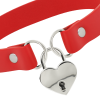 COQUETTE CHIC DESIRE - RED VEGAN LEATHER NECKLACE WITH HEART ACCESSORY WITH KEY - Afbeelding 4
