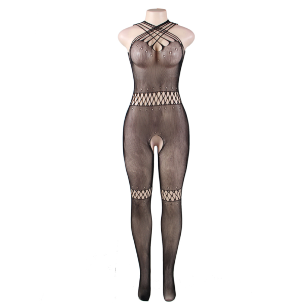 QUEEN LINGERIE - STRAPS NECK BODYSTOCKING S/L - Afbeelding 4