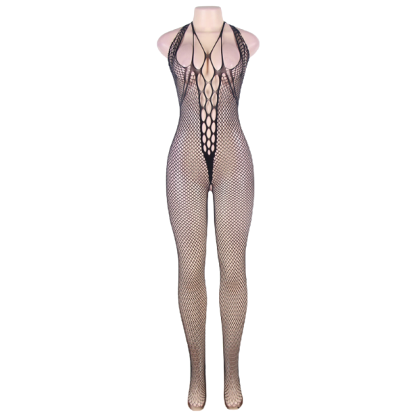 QUEEN LINGERIE - HALTER NECK AND OPEN BACK BODYSTOCKING S/L - Afbeelding 5