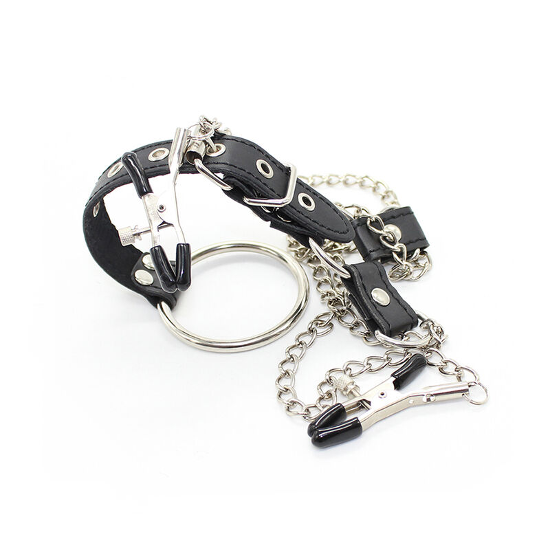 OHMAMA FETISH - NIPPLE Clamps WITH CHAINS AND PENIS RING - Afbeelding 6