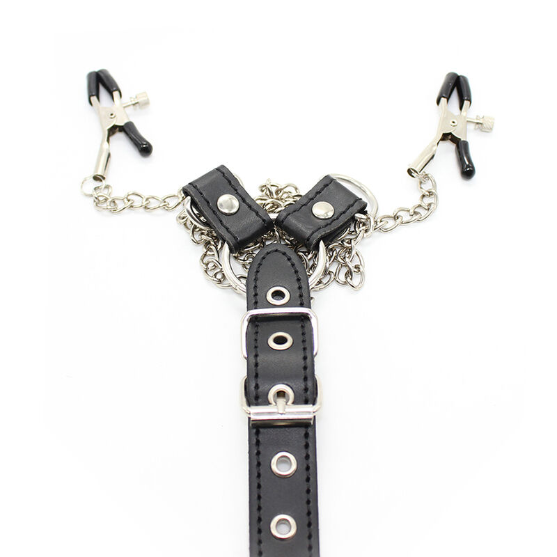 OHMAMA FETISH - NIPPLE Clamps WITH CHAINS AND PENIS RING - Afbeelding 7