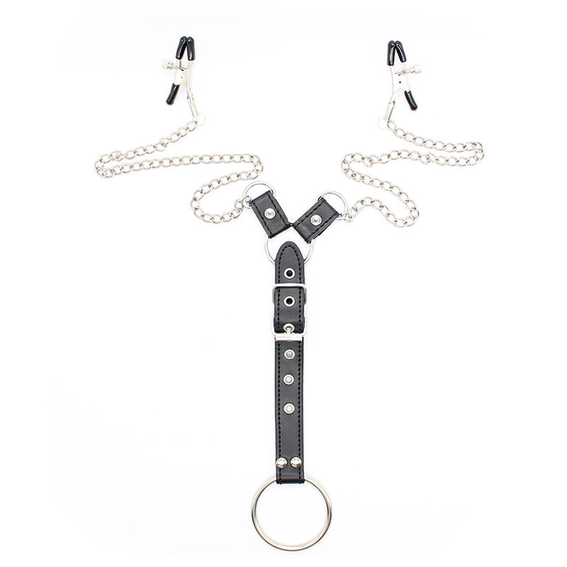OHMAMA FETISH - NIPPLE Clamps WITH CHAINS AND PENIS RING - Afbeelding 8