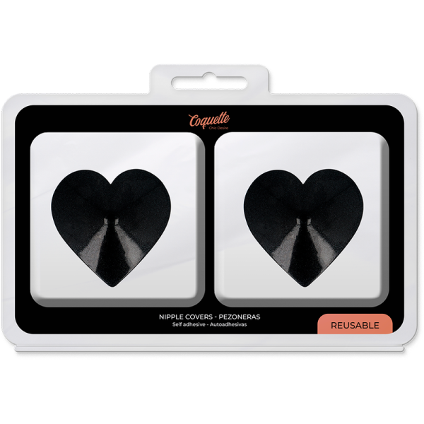 COQUETTE CHIC DESIRE - NIPPLE COVERS BLACK HEARTS - Afbeelding 5