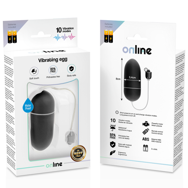 ONLINE - WATERPROOF VIBRATING EGG BLACK - Afbeelding 5