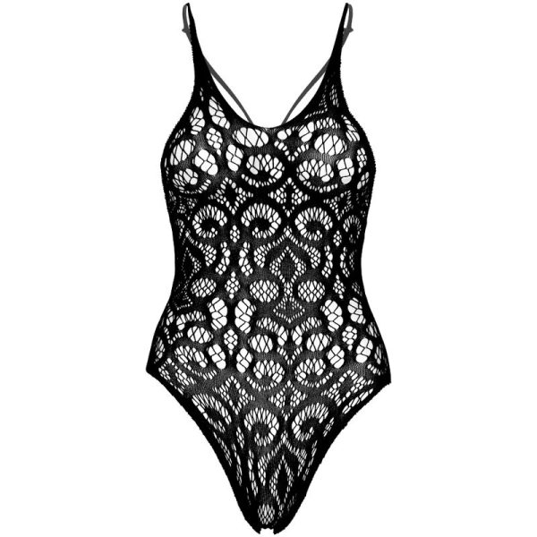 LEG AVENUE - SEAMLESS SCROLL LACE TEDDY - BLACK - Afbeelding 5