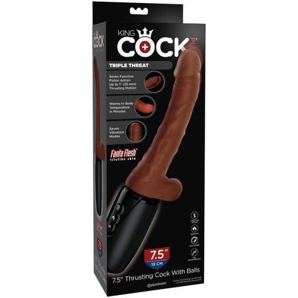 KING COCK - PLUS TRIPLE THREAT BROWN SKIN TONE - Afbeelding 9