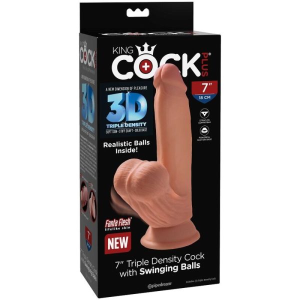 KING COCK - PLUS 3D DILDO SWINGING BALLS 15.2 CM - Afbeelding 7