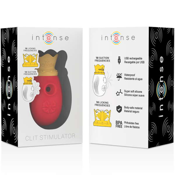 INTENSE - CLIT STIMULATOR 10 LICKING AND SUCTION FREQUENCIES - RED - Afbeelding 8