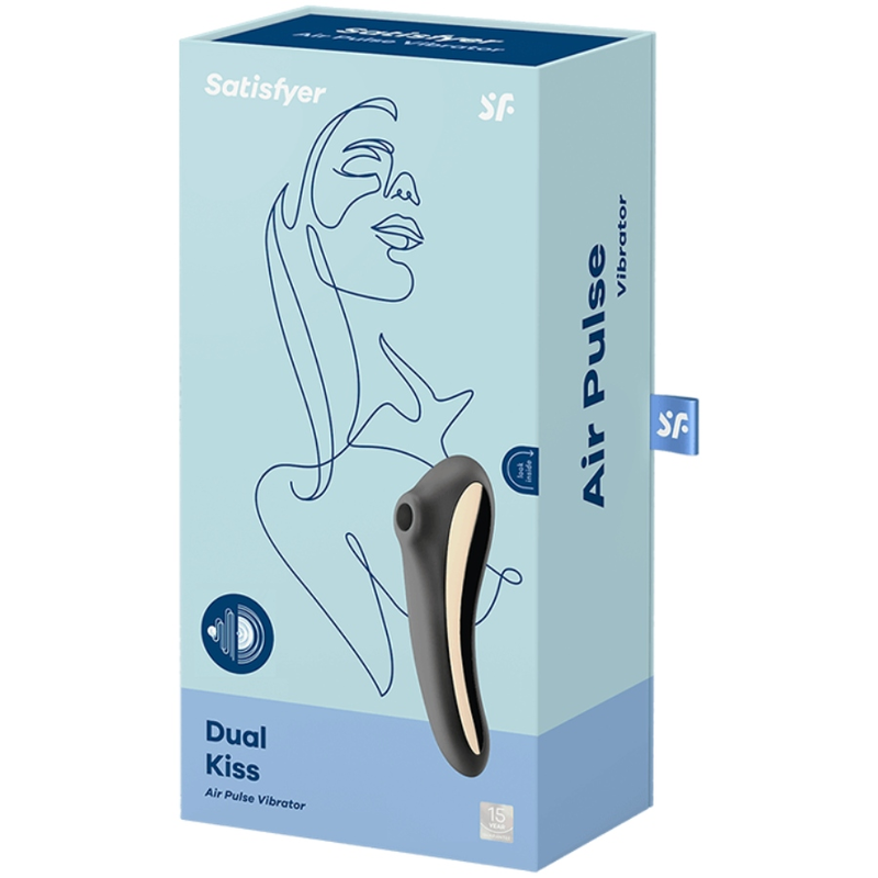 SATISFYER - DUAL KISS AIR PULSE VIBRATOR BLACK - Afbeelding 4