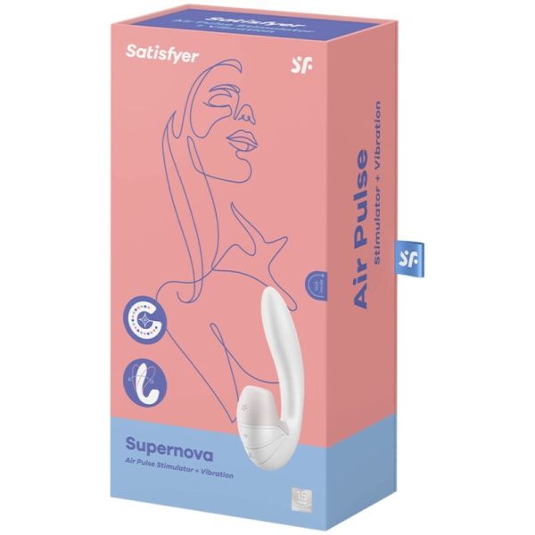 SATISFYER - SUPERNOVA AIR PULSE STIMULATOR & VIBRATION WHITE - Afbeelding 3