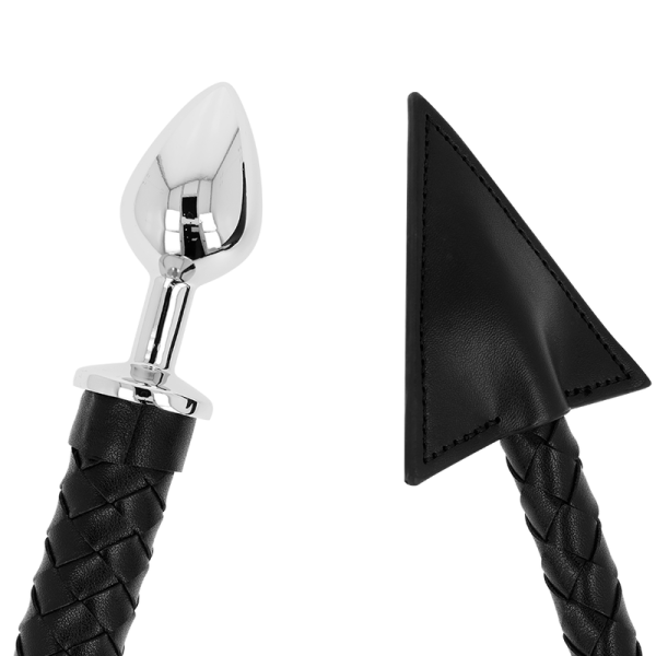 OHMAMA FETISH DEVIL'S TAIL LEATHER & METAL BUTT PLUG 7 CM - Afbeelding 2