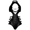 LEG AVENUE - CUT OUT STRAPPY BODYSUIT ONE SIZE - BLACK - Afbeelding 6