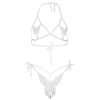 LEG AVENUE - TWO PIECES SET BRA AND PANTY OF BUTTERFLIES & PEARLS ONE SIZE - WHITE - Afbeelding 5
