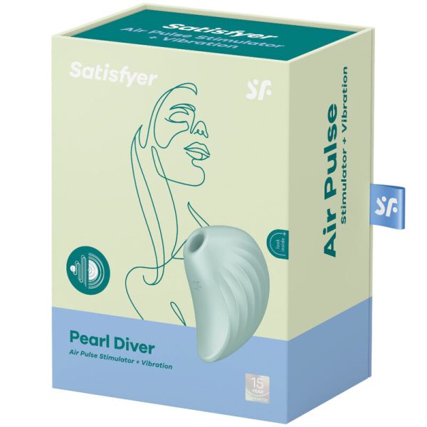 SATISFYER - PEARL DIVER AIR PULSE STIMULATOR & VIBRATOR GREEN - Afbeelding 4