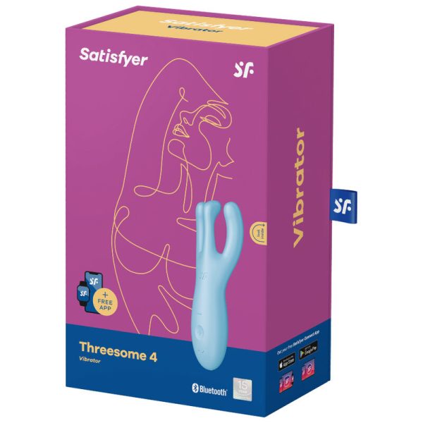 SATISFYER - THREESOME 4 VIBRATOR APP BLUE - Afbeelding 4