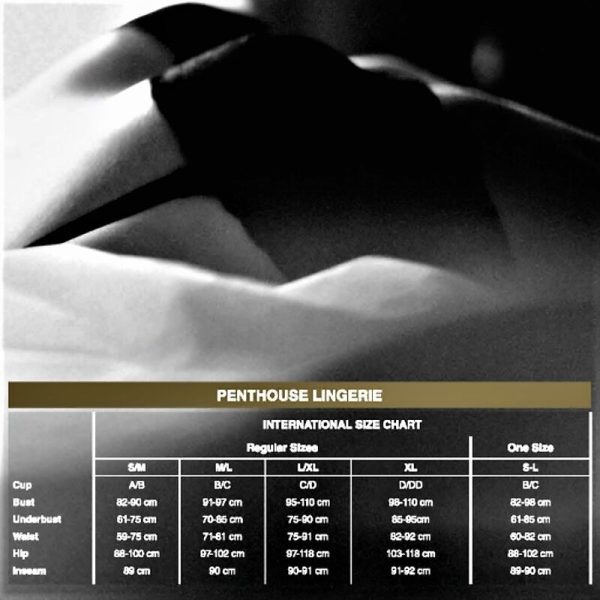 PENTHOUSE - NAUGHTY VALENTINE THONG BLACK S/M - Afbeelding 3