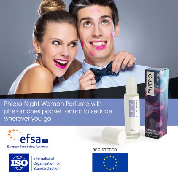 500 COSMETICS - PHIERO NIGHT WOMAN. PERFUME WITH PHEROMONES IN ROLL-ON FORMAT FOR WOMEN - Afbeelding 2