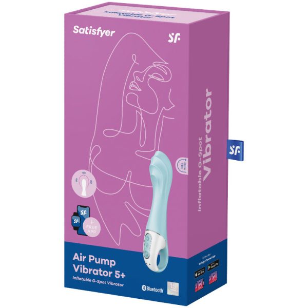 SATISFYER - AIR PUMP VIBRATOR 5+ INFLATABLE G-SPOT VIBRATOR APP BLUE - Afbeelding 4