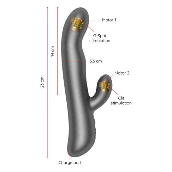 ONINDER - OSLO VIBRATION & ROTATION BLACK - FREE APP - Afbeelding 4