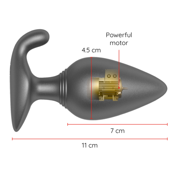 ONINDER - RIO VIBRATING ANAL PLUG BLACK - FREE APP - Afbeelding 4