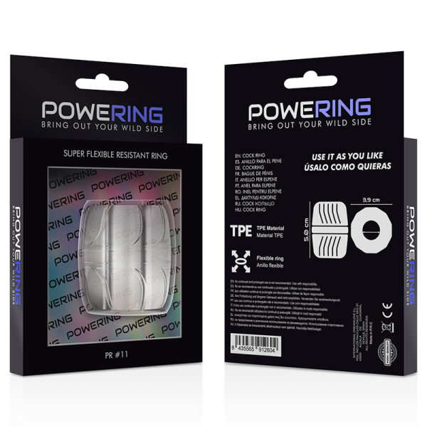 POWERING - SUPER FLEXIBLE AND RESISTANT PENIS RING 5 CM PR11 CLEAR - Afbeelding 8