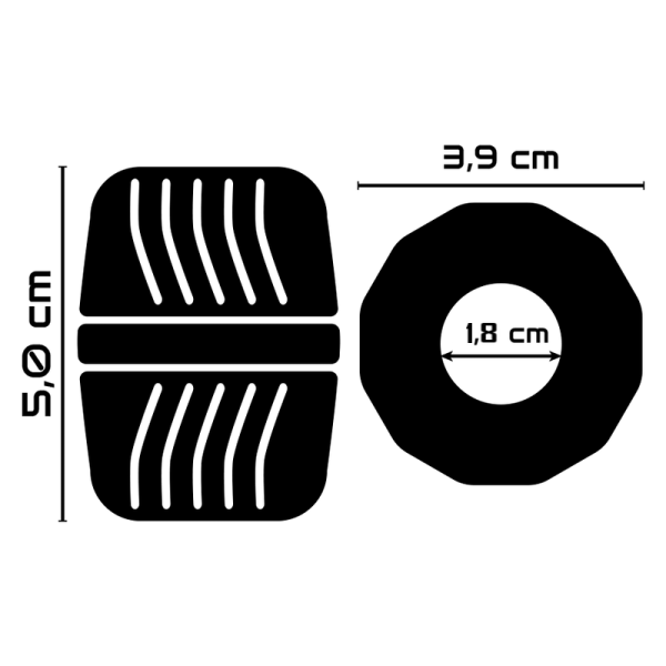 POWERING - SUPER FLEXIBLE AND RESISTANT PENIS RING 5 CM PR11 BLACK - Afbeelding 3