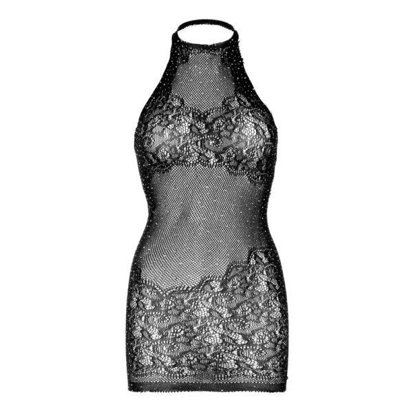 LEG AVENUE - RHINESTONE HALTER MINI DRESS ONE SIZE - BLACK - Afbeelding 3