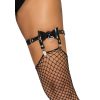 LEG AVENUE - HIGH VEGAN LEATHER GARTER GARTER ONE SIZE - BLACK - Afbeelding 3