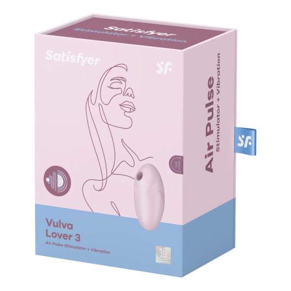 SATISFYER - VULVA LOVER 3 AIR PULSE STIMULATOR & VIBRATOR PINK - Afbeelding 4