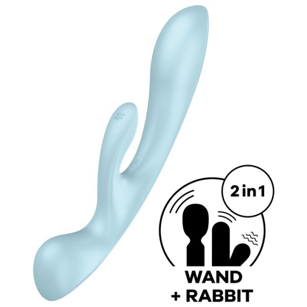 SATISFYER - TRIPLE OH HYBRID VIBRATION BLUE - Afbeelding 3
