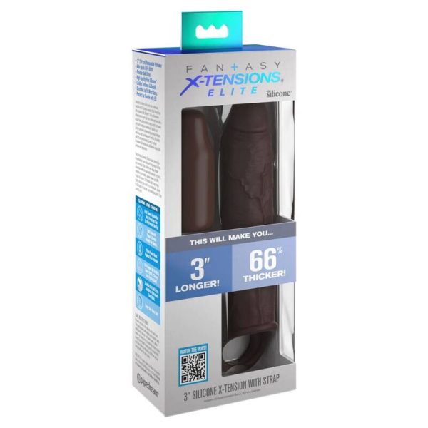 FANTASY X- TENSIONS - PIPEDREAMS EXTENSION W STRAP 17,78 CM BROWN - Afbeelding 3