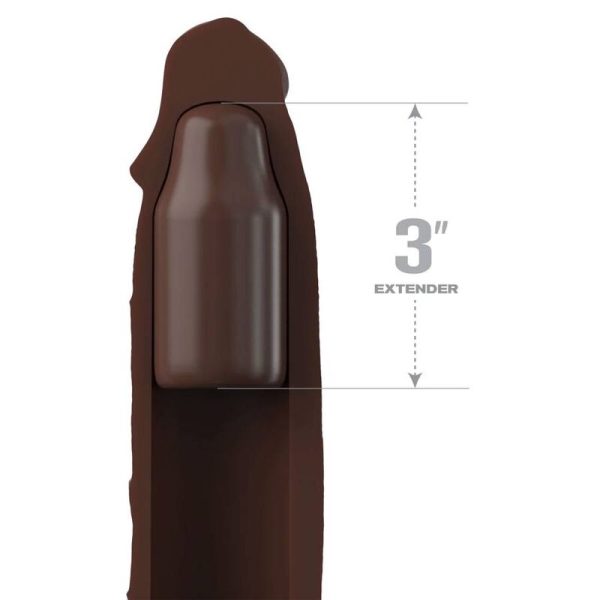 FANTASY X- TENSIONS - PIPEDREAMS SLEEVE 22,86 CM + 7,62 CM PLUG BROWN - Afbeelding 2