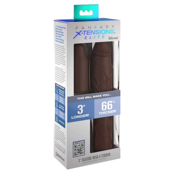 FANTASY X- TENSIONS - PIPEDREAMS SLEEVE 22,86 CM + 7,62 CM PLUG BROWN - Afbeelding 3