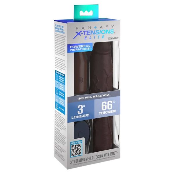 FANTASY X- TENSIONS - PIPEDREAMS SLEEVE 22,86 CM + 7,62 CM PLUG REMOTE BROWN - Afbeelding 2