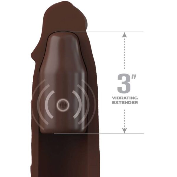 FANTASY X- TENSIONS - PIPEDREAMS SLEEVE 22,86 CM + 7,62 CM PLUG REMOTE BROWN - Afbeelding 3