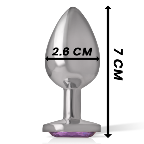 INTENSE - ALUMINUM METAL ANAL PLUG WITH VIOLET CRYSTAL SIZE S - Afbeelding 5