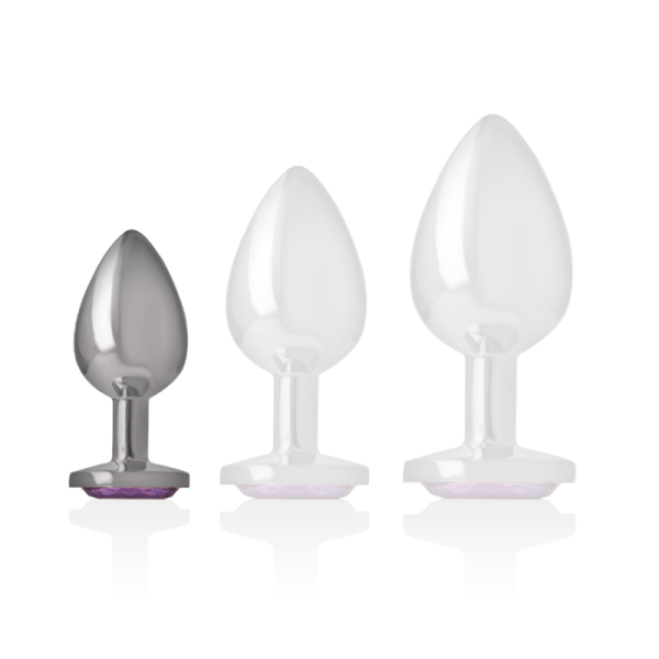 INTENSE - ALUMINUM METAL ANAL PLUG WITH VIOLET CRYSTAL SIZE S - Afbeelding 6