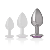INTENSE - ALUMINUM METAL ANAL PLUG WITH VIOLET CRYSTAL SIZE L - Afbeelding 6