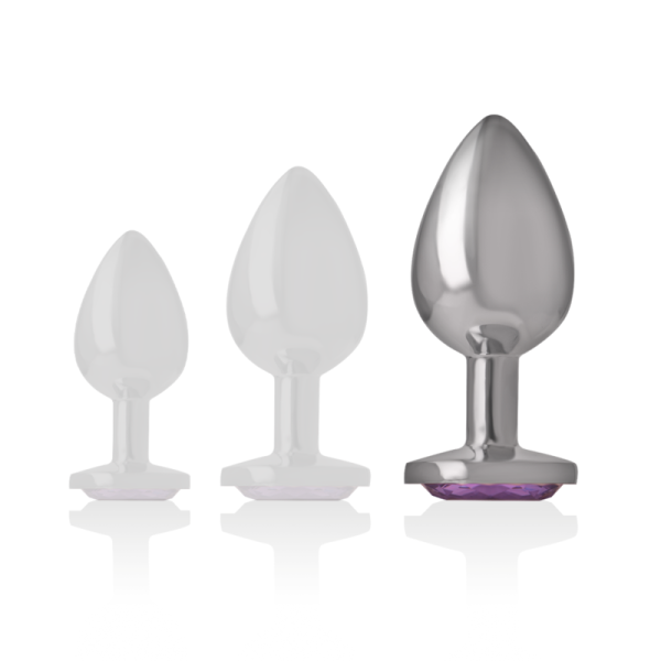 INTENSE - ALUMINUM METAL ANAL PLUG WITH VIOLET CRYSTAL SIZE L - Afbeelding 6