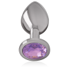 INTENSE - ALUMINUM METAL ANAL PLUG WITH VIOLET CRYSTAL SIZE L - Afbeelding 3