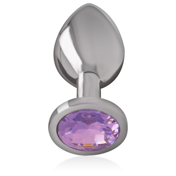 INTENSE - ALUMINUM METAL ANAL PLUG WITH VIOLET CRYSTAL SIZE L - Afbeelding 3