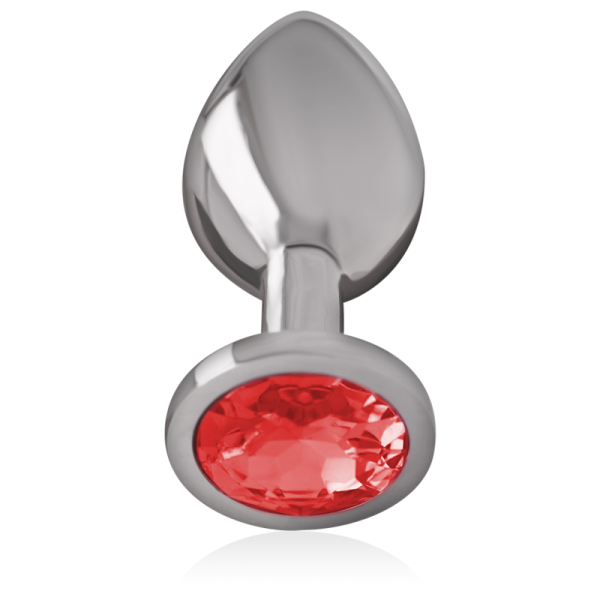 INTENSE - ALUMINUM METAL ANAL PLUG WITH RED CRYSTAL SIZE S - Afbeelding 3