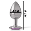INTENSE - ALUMINUM METAL ANAL PLUG WITH VIOLET CRYSTAL SIZE L - Afbeelding 5