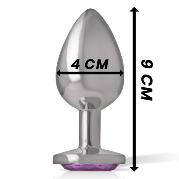 INTENSE - ALUMINUM METAL ANAL PLUG WITH VIOLET CRYSTAL SIZE L - Afbeelding 5